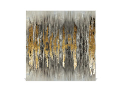 Decorative Key Box with Magnetic Glass Memo Board - Tempered Glass Wall Art - KN21 Abstract Concepts Series 1 : Modern Golden Scratches