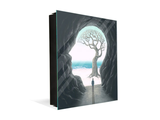 Armadietto moderno per chiavi con motivo a scelta K01 Linee concentriche