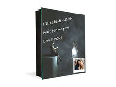 Decorative Key Box with Magnetic Glass Whiteboard – Stylish Home Organizer –Multi-Functional Key Cabinet with Glass Markerboard – Wall Organizer for Home & Office - KN23 Abstract Concepts Series 2 : Fishing new ideas