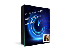 Key Cabinet with Glass Dry-Erase Board – Elegant Key Storage for Home, Office & Airbnb – Magnetic Glass Whiteboard & Key Holder – KN22 Modern Art Series : Sign of the Times