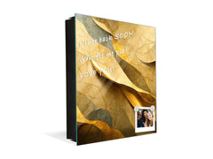 Decorative Key Box with Magnetic Glass Memo Board - Tempered Glass Wall Art - KN21 Abstract Concepts Series 1 : Golden Structure