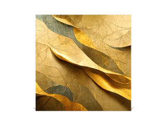 Decorative Key Box with Magnetic Glass Memo Board - Tempered Glass Wall Art - KN21 Abstract Concepts Series 1 : Golden Structure