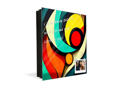 Decorative Key Box with Magnetic Glass Whiteboard – Stylish Home Organizer –Multi-Functional Key Cabinet with Glass Markerboard – Wall Organizer for Home & Office - KN23 Abstract Concepts Series 2 : Dynamic Harmony