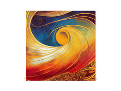 Decorative Key Box with Magnetic Glass Whiteboard – Stylish Home Organizer –Multi-Functional Key Cabinet with Glass Markerboard – Wall Organizer for Home & Office - KN23 Abstract Concepts Series 2 : Golden Whirlwind