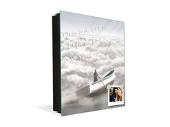 Decorative Key Box with Magnetic Glass Memo Board - Tempered Glass Wall Art - KN21 Abstract Concepts Series 1 : Cloud Sailing