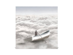 Decorative Key Box with Magnetic Glass Memo Board - Tempered Glass Wall Art - KN21 Abstract Concepts Series 1 : Cloud Sailing