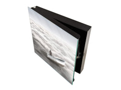 Decorative Key Box with Magnetic Glass Memo Board - Tempered Glass Wall Art - KN21 Abstract Concepts Series 1 : Cloud Sailing