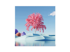 Key Cabinet with Glass Dry-Erase Board – Elegant Key Storage for Home, Office & Airbnb – Magnetic Glass Whiteboard & Key Holder – KN22 Modern Art Series : 3D Abstract Flora