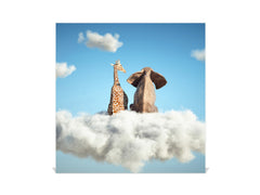 Decorative Key Box with Magnetic Glass Memo Board - Tempered Glass Wall Art - KN21 Abstract Concepts Series 1 : Cloud of Friendship