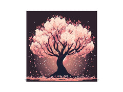 Key Cabinet with Glass Dry-Erase Board – Elegant Key Storage for Home, Office & Airbnb – Magnetic Glass Whiteboard & Key Holder – KN22 Modern Art Series : Japanese Sakura Tree