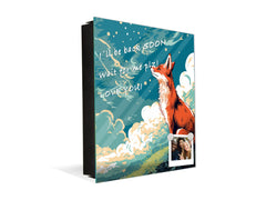 Key Cabinet with Glass Dry-Erase Board – Elegant Key Storage for Home, Office & Airbnb – Magnetic Glass Whiteboard & Key Holder – KN22 Modern Art Series : Cartoon Fox