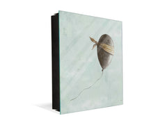 Decorative Key Box with Magnetic Glass Memo Board - Tempered Glass Wall Art - KN21 Abstract Concepts Series 1 : Blind Balloon in the Sky