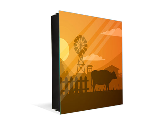 Armadietto moderno per chiavi con motivo a scelta K01 Linee concentriche