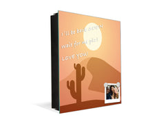 Key Cabinet with Glass Dry-Erase Board – Elegant Key Storage for Home, Office & Airbnb – Magnetic Glass Whiteboard & Key Holder – KN22 Modern Art Series : Aesthetic Desert