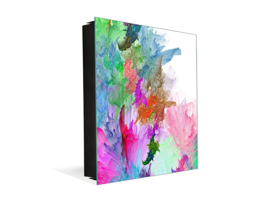 Key Cabinet Storage Box with Frameless Glass White Board KN16 Textures Series : Colourful background