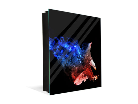 Decorative Key Organizer with Magnetic Surface Dry-Erase Board KN17 Animals Series : Colourful eagle