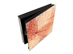 Decorative Key Box with Magnetic Glass Dry-Erase Board KN14 Nature series : Transparent orange leaves