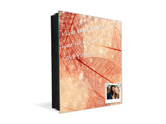 Decorative Key Box with Magnetic Glass Dry-Erase Board KN14 Nature series : Transparent orange leaves