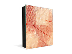 Decorative Key Box with Magnetic Glass Dry-Erase Board KN14 Nature series : Transparent orange leaves