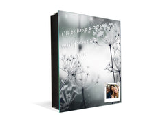 Decorative Key Box with Magnetic Glass Memo Board - Tempered Glass Wall Art - KN21 Abstract Concepts Series 1 : Winter Flower Scene