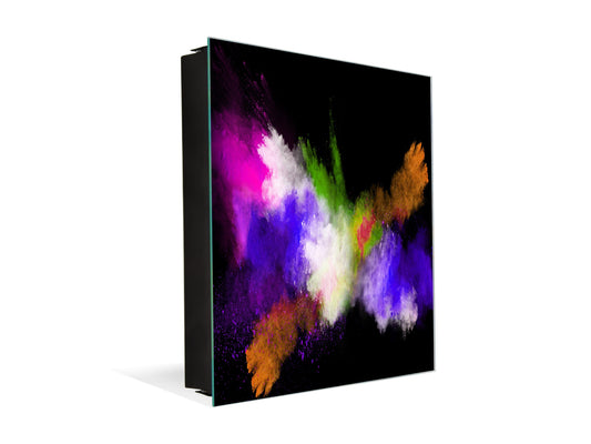 Wall Mount Key Box together with Decorative Dry Erase Board KN15 Art Series : Colour explosion 3
