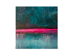 Key Cabinet with Glass Dry-Erase Board – Elegant Key Storage for Home, Office & Airbnb – Magnetic Glass Whiteboard & Key Holder – KN22 Modern Art Series : Neon Night