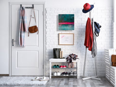 Key Cabinet with Glass Dry-Erase Board – Elegant Key Storage for Home, Office & Airbnb – Magnetic Glass Whiteboard & Key Holder – KN22 Modern Art Series : Neon Night