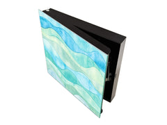 Wall Mount Key Box together with Decorative Dry Erase Board KN15 Art Series : Watercolour waves