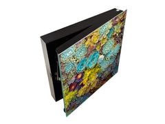 Decorative Key Box with Magnetic Glass Dry-Erase Board KN14 Nature series : Rock garden 1