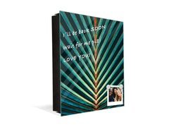 Decorative Key Box with Magnetic Glass Dry-Erase Board KN14 Nature series : Palm leaf