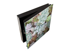 Decorative Key Box with Magnetic Glass Dry-Erase Board KN14 Nature series : Rock garden 2