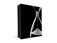 Decorative Key Box with Magnetic Glass Memo Board - Tempered Glass Wall Art - KN21 Abstract Concepts Series 1 : Hourglass in the Void