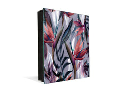 Key Cabinet Storage Box with Frameless Glass White Board KN16 Textures Series : Tropical wallpaper 3