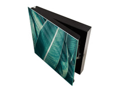 Decorative Key Box with Magnetic Glass Dry-Erase Board KN14 Nature series : Tropical leaves texture