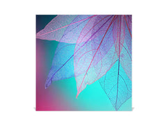 Decorative Key Box with Magnetic Glass Dry-Erase Board KN14 Nature series : Transparent turqoise leaves