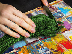 UNIQUE Tempered GLASS Kitchen Board –Scratch Resistant Glass Cutting Board – MEASURES: SINGLE: 60 x 52 cm (23,62” x 20,47”); DOUBLE: 30 x 52 cm (11,81” x 20,47”); D35 Art Series : Abstract art background