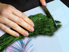 Tempered GLASS Cutting Board – Worktop saver and Pastry Board –- Glass Kitchen Board; MEASURES: SINGLE: 60 x 52 cm (23,62” x 20,47”); DOUBLE: 30 x 52 cm (11,81” x 20,47”); D34 Nature Series: Tropical leaves