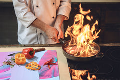 Tempered GLASS Cutting Board – Worktop saver and Pastry Board –- Glass Kitchen Board; MEASURES: SINGLE: 60 x 52 cm (23,62” x 20,47”); DOUBLE: 30 x 52 cm (11,81” x 20,47”); D34 Nature Series: Monstera deliciosa 1