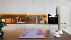 Tempered GLASS Cutting Board – Worktop saver and Pastry Board –- Glass Kitchen Board; MEASURES: SINGLE: 60 x 52 cm (23,62” x 20,47”); DOUBLE: 30 x 52 cm (11,81” x 20,47”); D34 Nature Series: Monstera deliciosa 1