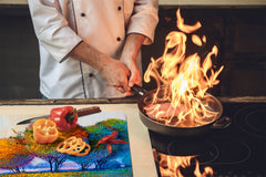 Tabla de cortar - Cubierta de la placa de inducción D04 Serie Bebidas: Cerezas 7