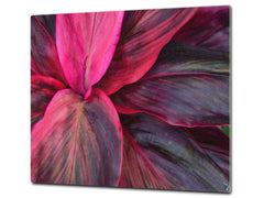 Tempered GLASS Cutting Board – Worktop saver and Pastry Board –- Glass Kitchen Board; MEASURES: SINGLE: 60 x 52 cm (23,62” x 20,47”); DOUBLE: 30 x 52 cm (11,81” x 20,47”); D34 Nature Series: Fluorescent leaves