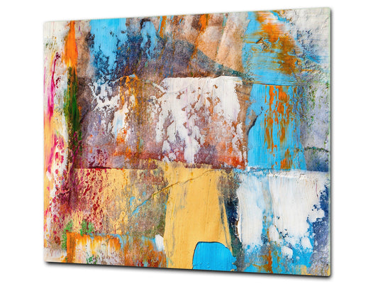 UNIQUE Tempered GLASS Kitchen Board –Scratch Resistant Glass Cutting Board – MEASURES: SINGLE: 60 x 52 cm (23,62” x 20,47”); DOUBLE: 30 x 52 cm (11,81” x 20,47”); D35 Art Series : Abstract art background 3