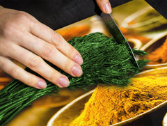 Induction Cooktop Cover –Shatter Resistant Glass Kitchen Board – Hob cover; MEASURES: SINGLE: 60 x 52 cm (23,62” x 20,47”); DOUBLE: 30 x 52 cm (11,81” x 20,47”); D38 Herbs and spices Series : Curry powder