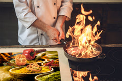 Induction Cooktop Cover –Shatter Resistant Glass Kitchen Board – Hob cover; MEASURES: SINGLE: 60 x 52 cm (23,62” x 20,47”); DOUBLE: 30 x 52 cm (11,81” x 20,47”); D38 Herbs and spices Series : Curry powder