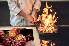 Tempered GLASS Cutting Board – Worktop saver and Pastry Board –- Glass Kitchen Board; MEASURES: SINGLE: 60 x 52 cm (23,62” x 20,47”); DOUBLE: 30 x 52 cm (11,81” x 20,47”); D34 Nature Series: Pink flower frame