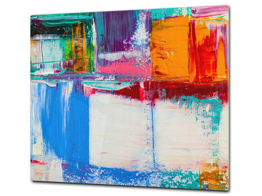 UNIQUE Tempered GLASS Kitchen Board –Scratch Resistant Glass Cutting Board – MEASURES: SINGLE: 60 x 52 cm (23,62” x 20,47”); DOUBLE: 30 x 52 cm (11,81” x 20,47”); D35 Art Series : Abstract art background 5
