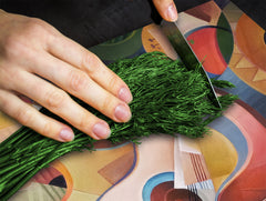 Premium Tempered Glass Cutting Board and Worktop Saver – Glass Pastry Board and Cooktop Cover – MEASURES: SINGLE: 60 x 52 cm; DOUBLE: 2 x 30 x 52 cm; D40 Colorful Illustrations Series : Abstract Instruments