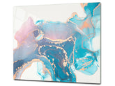 UNIQUE Tempered GLASS Kitchen Board –Scratch Resistant Glass Cutting Board – MEASURES: SINGLE: 60 x 52 cm (23,62” x 20,47”); DOUBLE: 30 x 52 cm (11,81” x 20,47”); D35 Art Series : Liquid colours 2