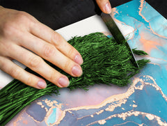 UNIQUE Tempered GLASS Kitchen Board –Scratch Resistant Glass Cutting Board – MEASURES: SINGLE: 60 x 52 cm (23,62” x 20,47”); DOUBLE: 30 x 52 cm (11,81” x 20,47”); D35 Art Series : Liquid colours 2