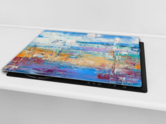 UNIQUE Tempered GLASS Kitchen Board –Scratch Resistant Glass Cutting Board – MEASURES: SINGLE: 60 x 52 cm (23,62” x 20,47”); DOUBLE: 30 x 52 cm (11,81” x 20,47”); D35 Art Series : Abstract art background 6